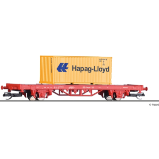 START-Containertragwagen Lgs der DB AG, beladen mit einem 20&lsquo; Container, Ep. VI