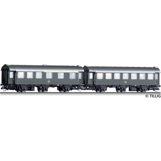 Reisezugwagen-Paar der DB, bestehend aus einem 1./2. Klasse Reisezugwagen und einem 2. Klasse Reisezugwagen, Ep. III