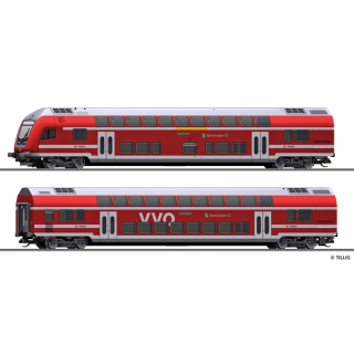 Reisezugwagenset &bdquo;S-Bahn Dresden&ldquo; der DB AG, bestehend aus einem Steuerwagen 1./2. Klasse DABpbzfa 767.2 und einem Doppelstockwagen DBpza 780.4, Teil 1, Ep. VI -FORMNEUHEIT-