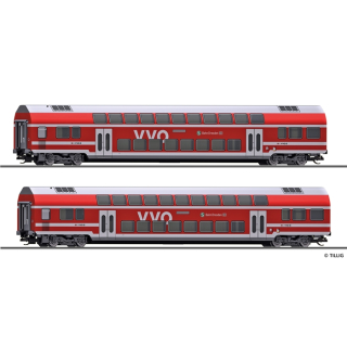 Reisezugwagenset &bdquo;S-Bahn Dresden&ldquo; der DB AG, bestehend aus zwei Doppelstockwagen DBpza 780.4, Teil 2, Ep. VI -FORMNEUHEIT-