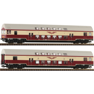 2-tlg. Set 1 Doppelstockwagen "Sputnik" der DR...