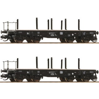 2-tlg. Set: Schwerlast-Flachwagen der DB Epoche IV