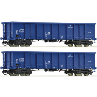 2-tlg. Set: Offene G&uuml;terwagen der PKP Epoche VI